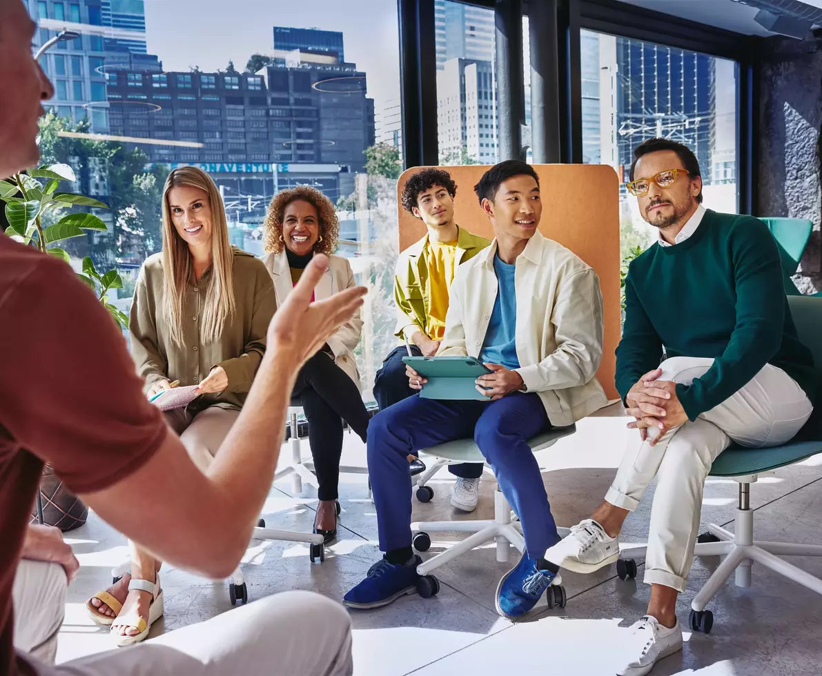 multicultural employees having a meeting