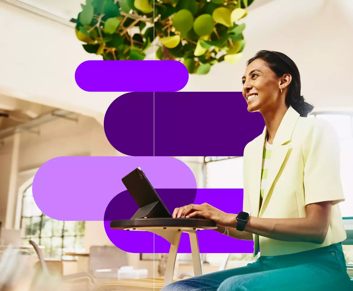 woman at work using tablet