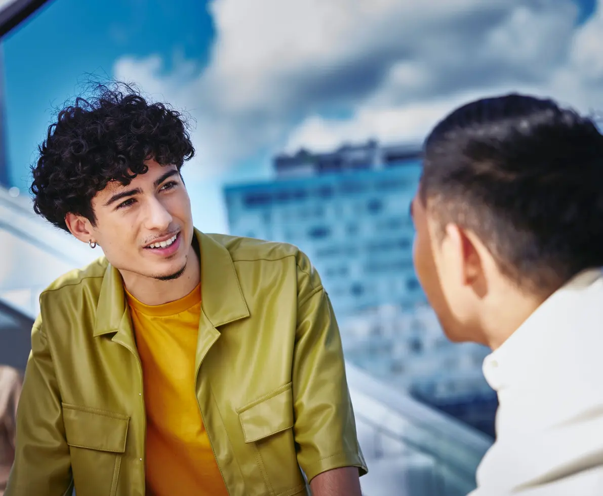 People in conversation