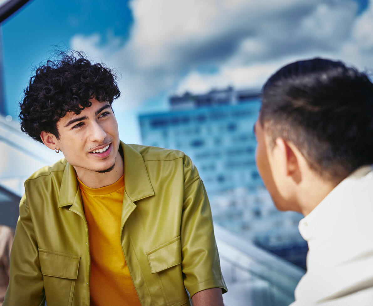 People in conversation