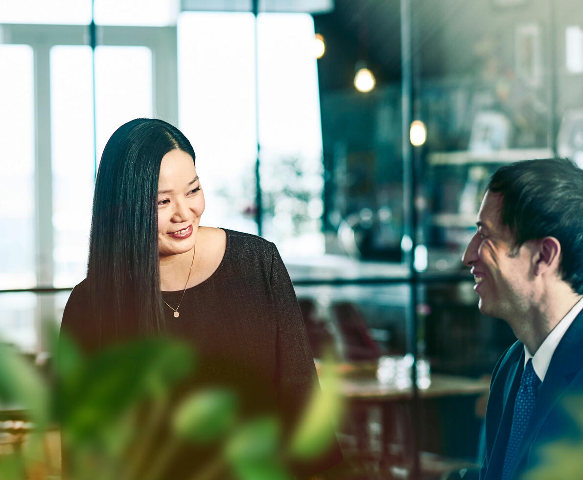 People in conversation