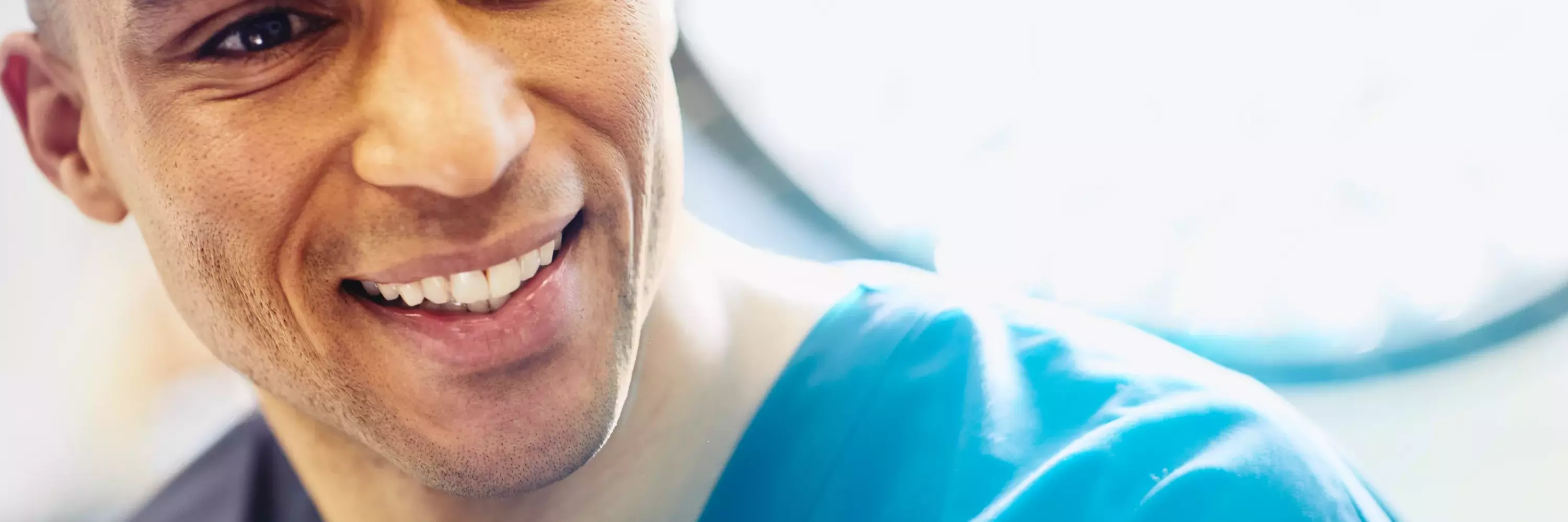 smiling medical worker smiling medical worker